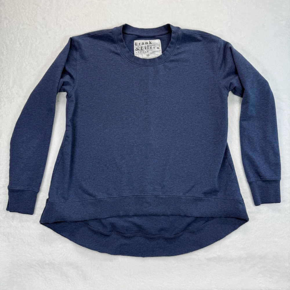 Frank & Eileen Tee Lab Sweatshirt Hi-Low Hem Casual Comfy Blue XS